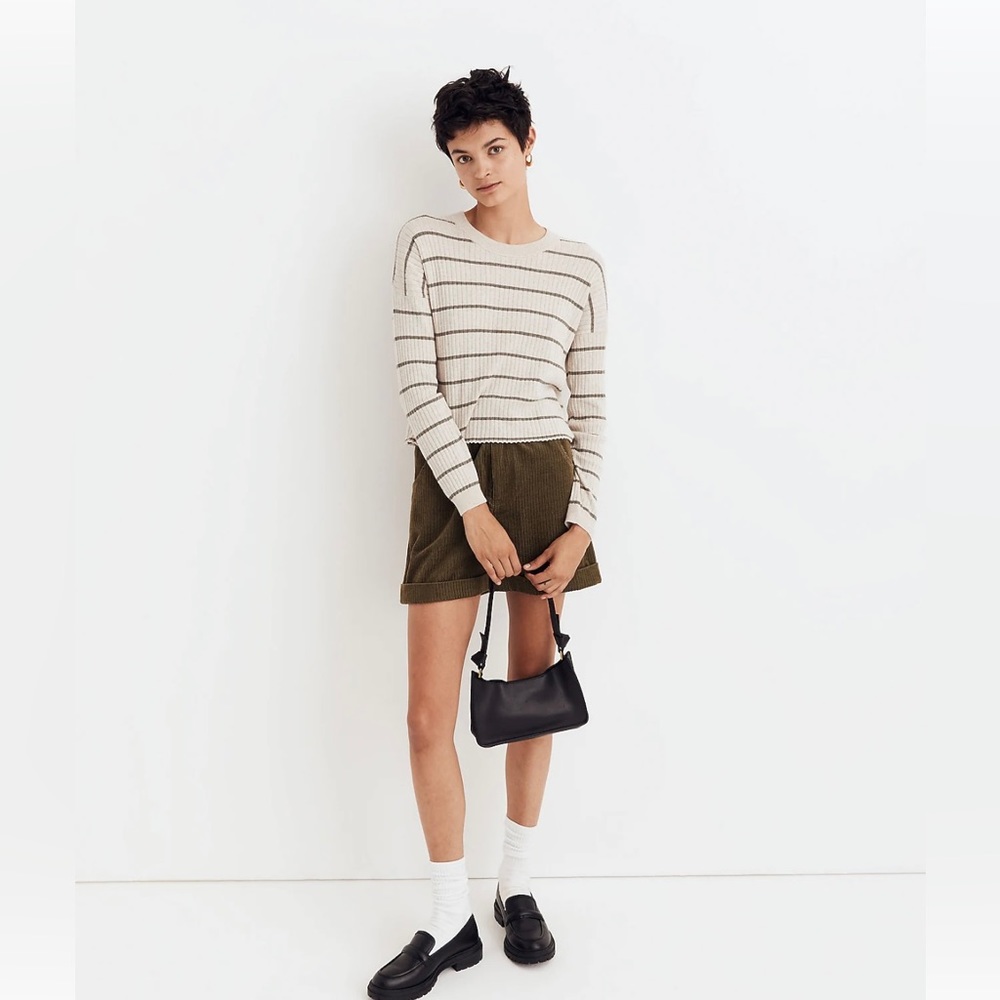 lawson crop pullover sweater in stripe
